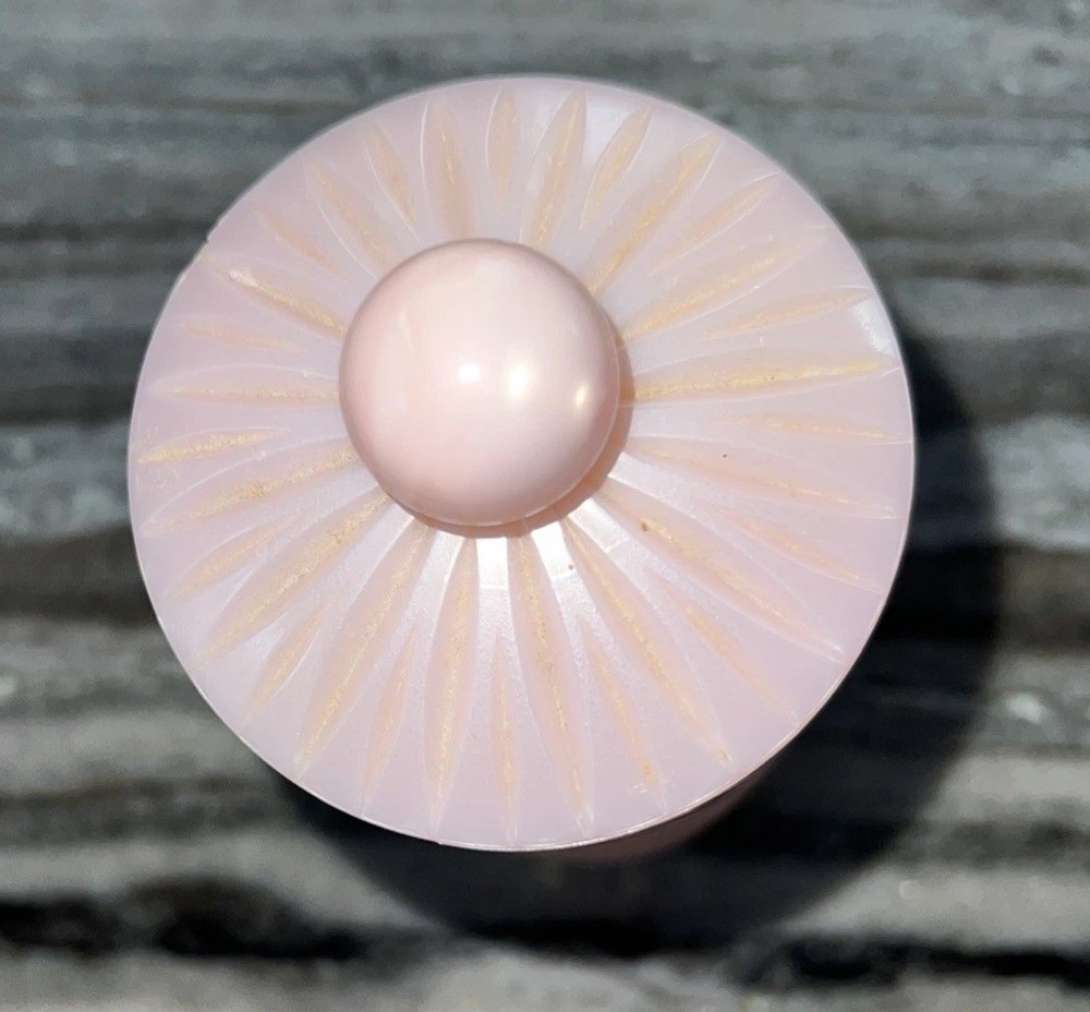 Vintage Plastic Art Deco Diamond Cut Vanity Container 10”