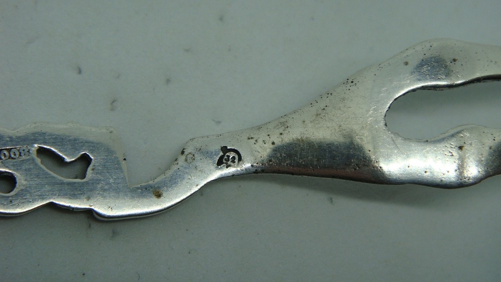 VINTAGE ISRAEL 800 SILVER GRAPES FORK SPOON SET - NICE