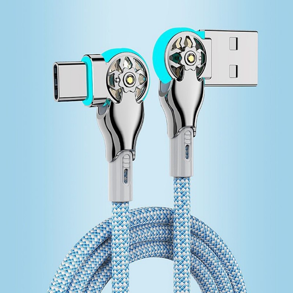 Flexible Rotating Fast Charging Cord Type‑C Universal Android Charging Cable
