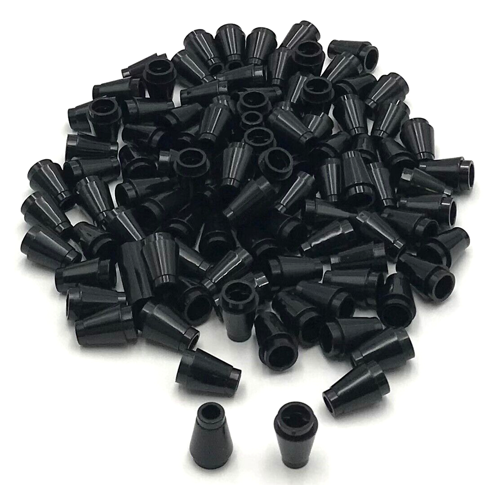Lego 100 New Black Cones 1 x 1 Pieces