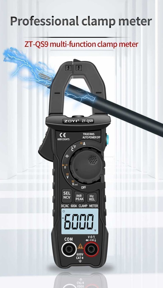 Clamp Multimeter DC T-RMS 6000 Counts Meter Tester Digital Voltmeter Diode Meter