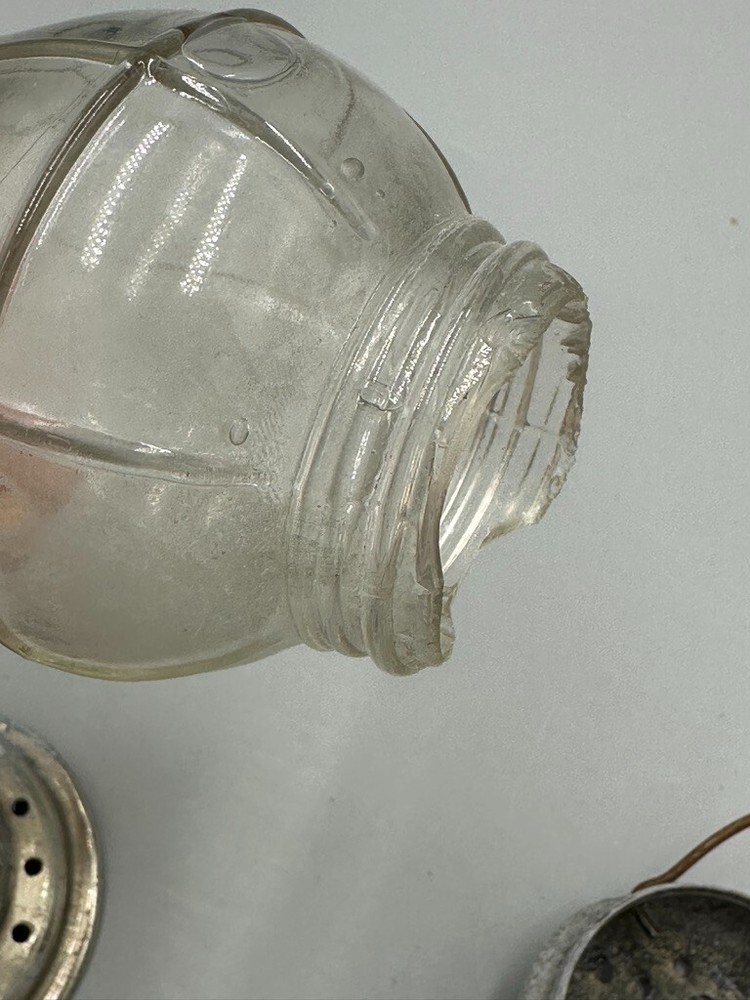 c. 1910 CANDLE Holder Figural LANTERN Glass CANDY CONTAINER A&E 456