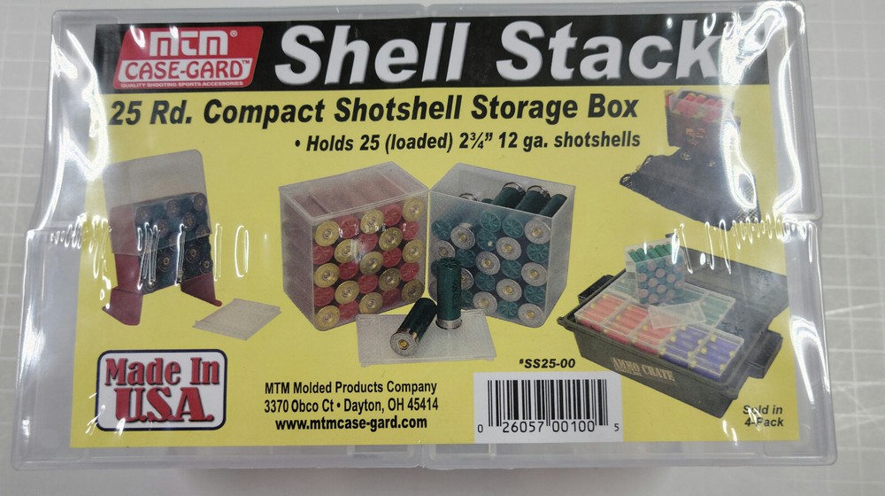 MTM SS25-00 MTM SHELL STACK 25 RD COMPACT SHOTSHELL STORAGE BOXES - QTY 4