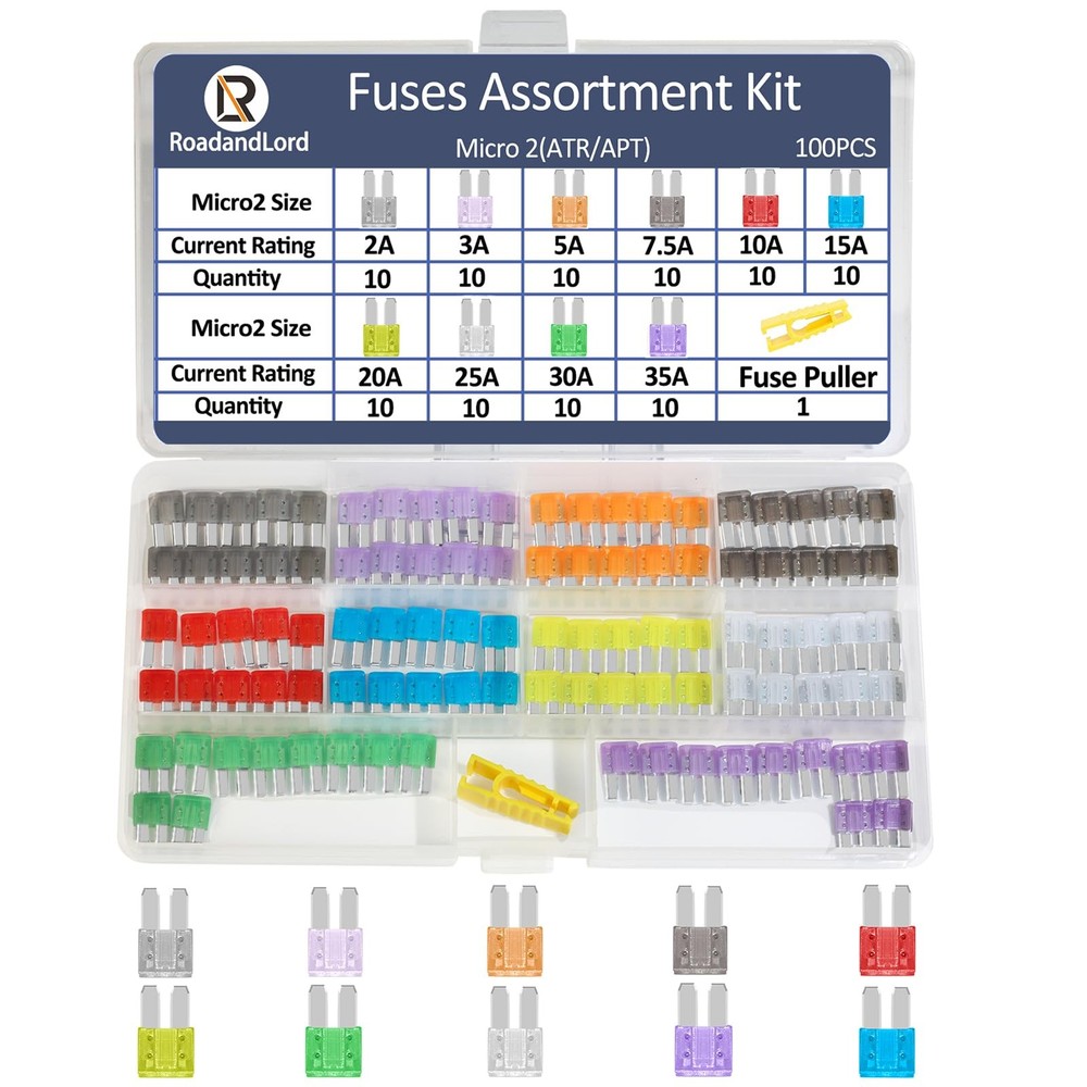 100PCS Micro 2 Blade Fuse ATR/APT Micro2 Kit 100 PCS