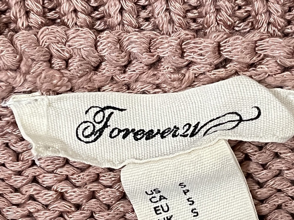 Forever 21 Pink Knit Sweater Womens Medium Scoop Neck Midweight Pullover