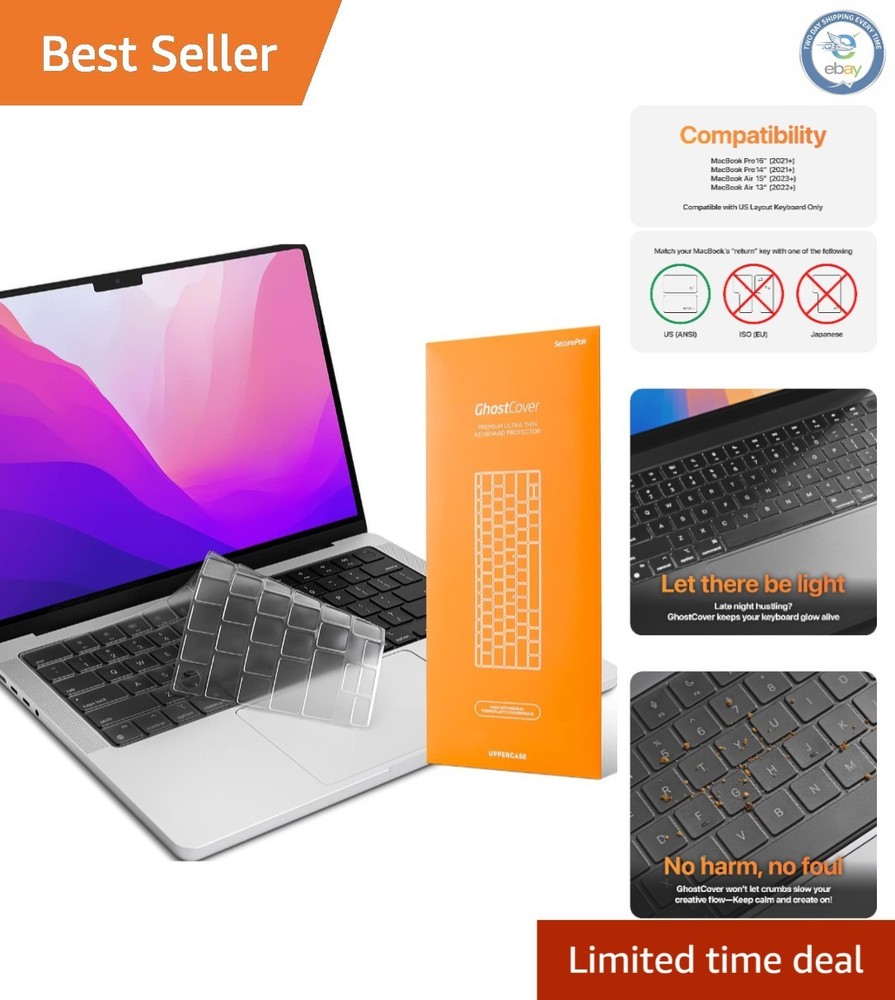 GhostCover Ultra Thin MacBook Keyboard Protector for M1/M2 Pro/Air Models