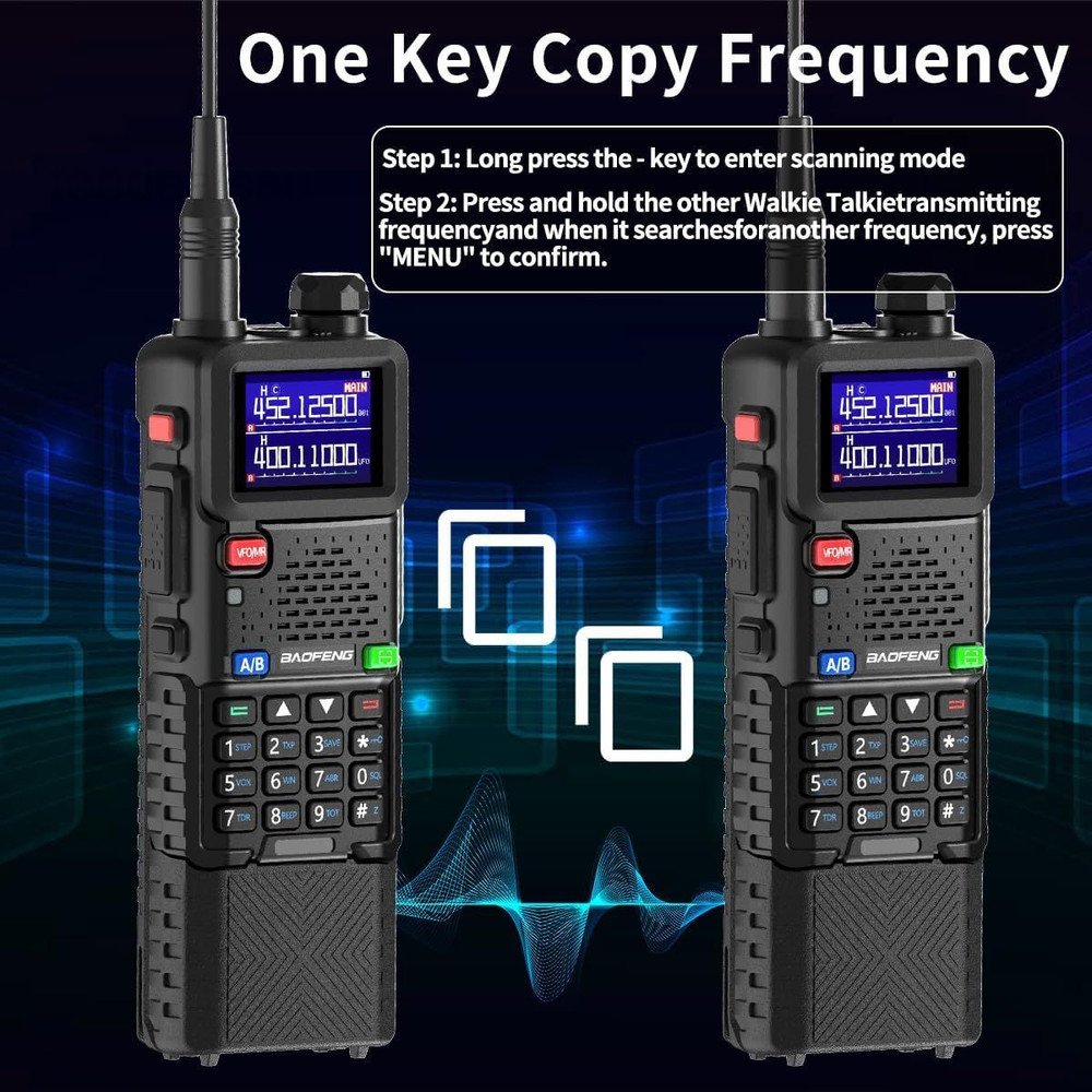 Radio Ham Long Range 5RM 10W Handheld Rechargeable Black