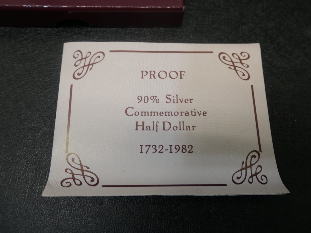90% Silver Commemorative Half Dollar 1732-1982 W/ Box And COA !!!