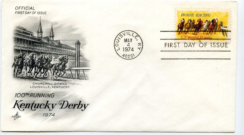 1528 Horse Racing, Artcraft FDC