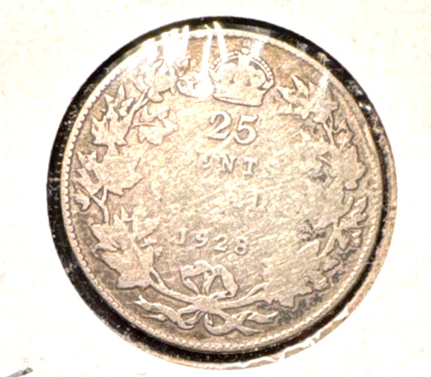 Canada 1928 quarter KM 24a VG