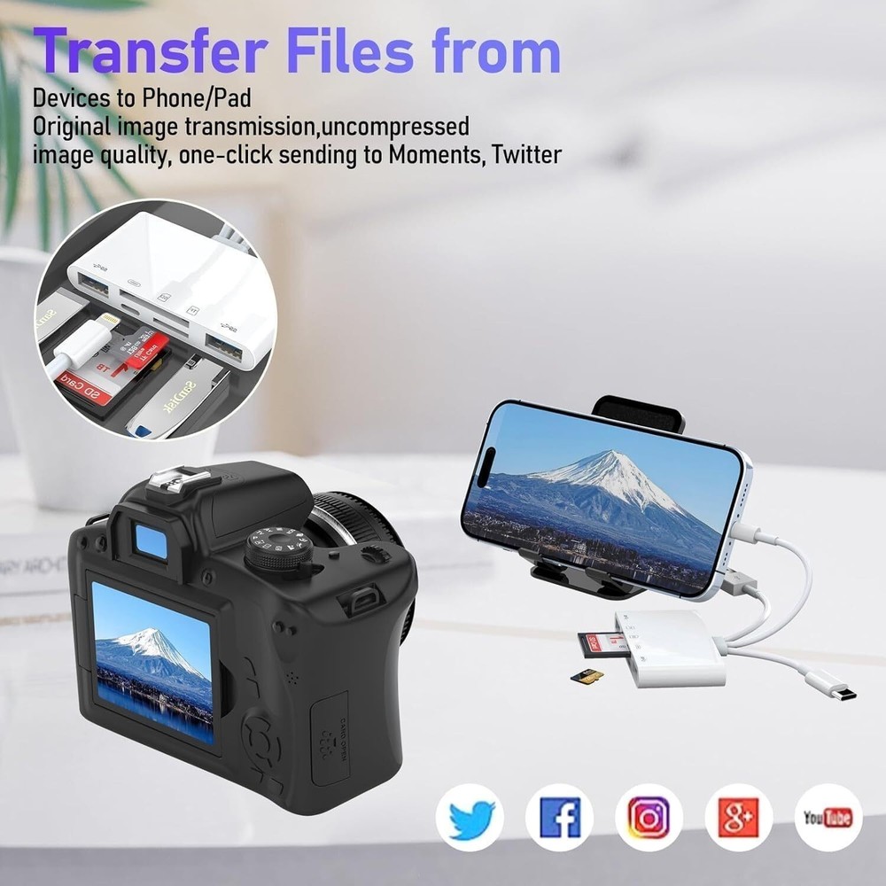 USB 3.0 5-in-1 Memory Card Reader OTG Adapter – SD, microSD, USB-C & Lightning