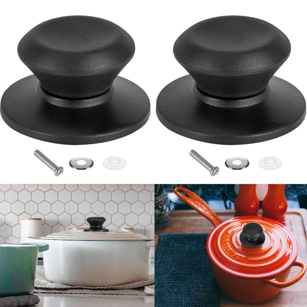 Pot Lid Knobs Handles Replacement Plastic Pan Lid Handle Crock Universal 2 PCS