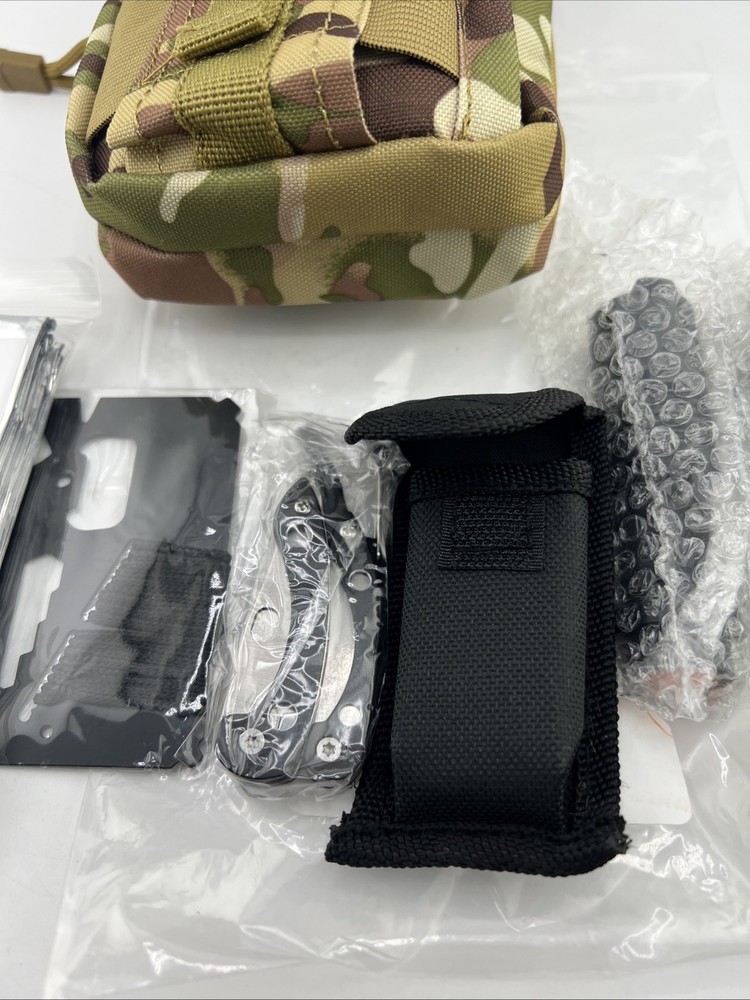 Stauer Desert Camo Emergency Survival Kit Multi Tool Flashlight Emergency Bl....