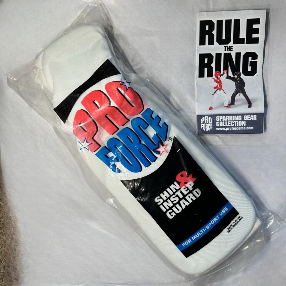 ProForce Combination Cloth Sparring Guards Instep Shin Fist Forearm White Medium