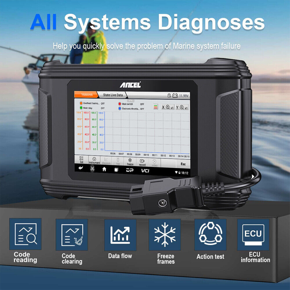 ANCEL MR500 Scanner Diagnostic Tool Read Codes For Yamaha Marine Outboard Engine