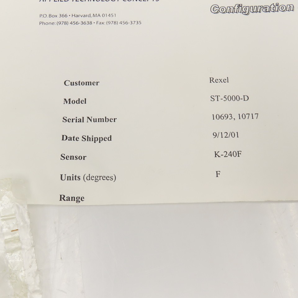 Harmony Technology ST-5000-D Infrared Temperature Transmitter W/ Manual