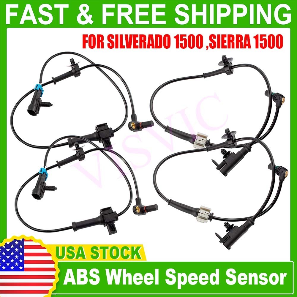 Front and Rear Left & Right ABS Wheel Speed Sensor 2 Pair for Chevy Silverado✅