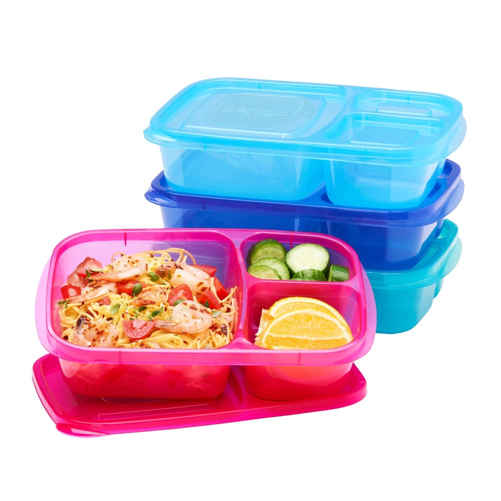 Bentgo Easyboxes - Original Stackable Lunch Boxes - Reusable Jewel Brights