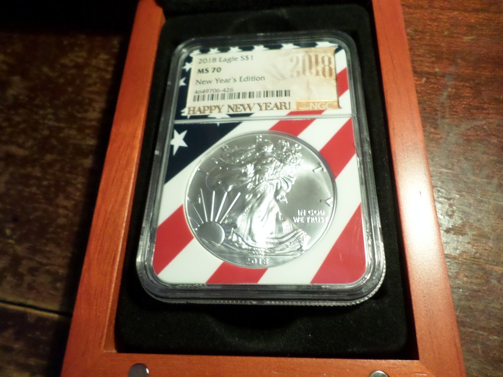 2018 Silver Eagle MS70 ~ Limited New Year Edition ~FLAG CORE ~