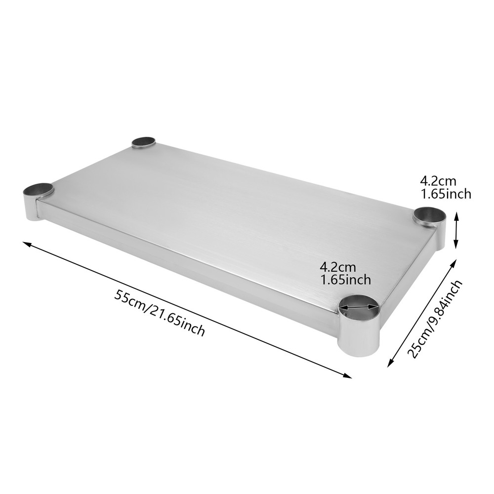 Adjustable Undershelf 21.65x9.84in Stainless Steel 220LB for Workbench Table