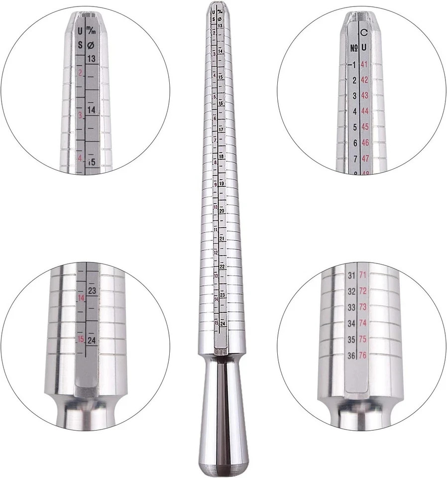 KUUQA Metal Ring Mandrel Sizer and Rubber Hammer Mallet Sizer...