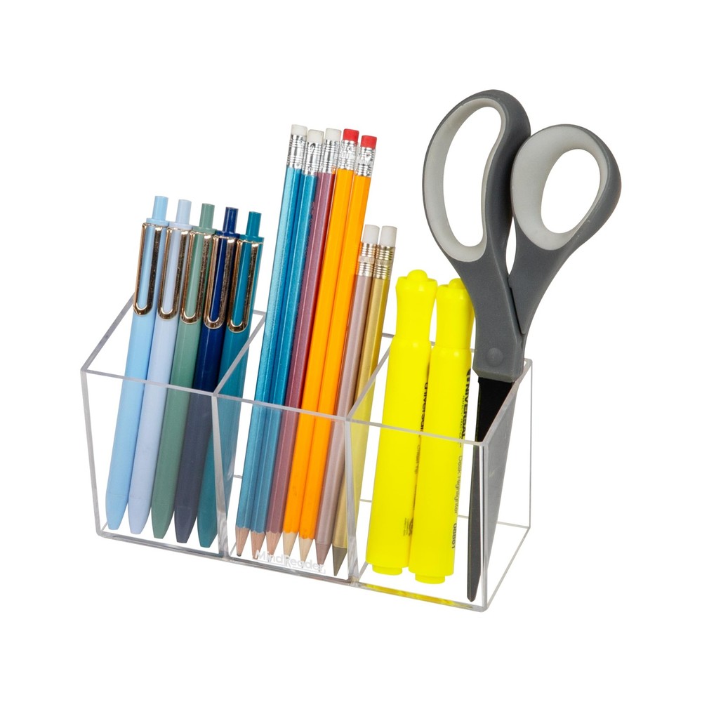 Mind Reader Pen and Accessories Holder, Clear
