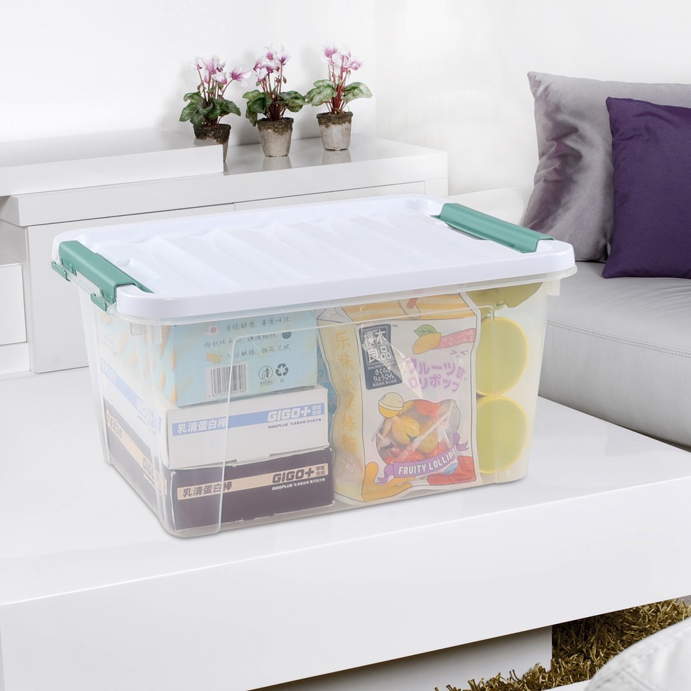 Idotry 4/6Pcaks Stackable Latching Box Plastic Storage Containers Tote, 20 Quart