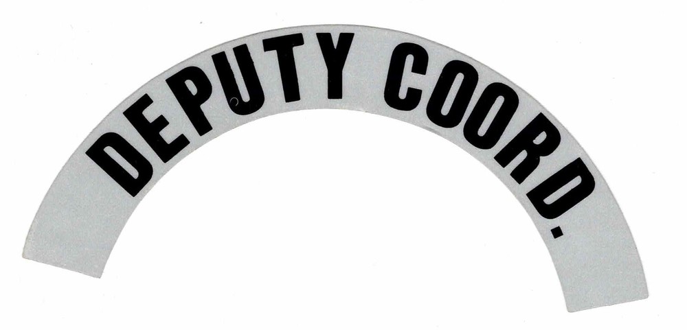 DEPUTY COORD. - Highly Reflective FIRE HELMET CRESCENT  DECALS -  A PAIR