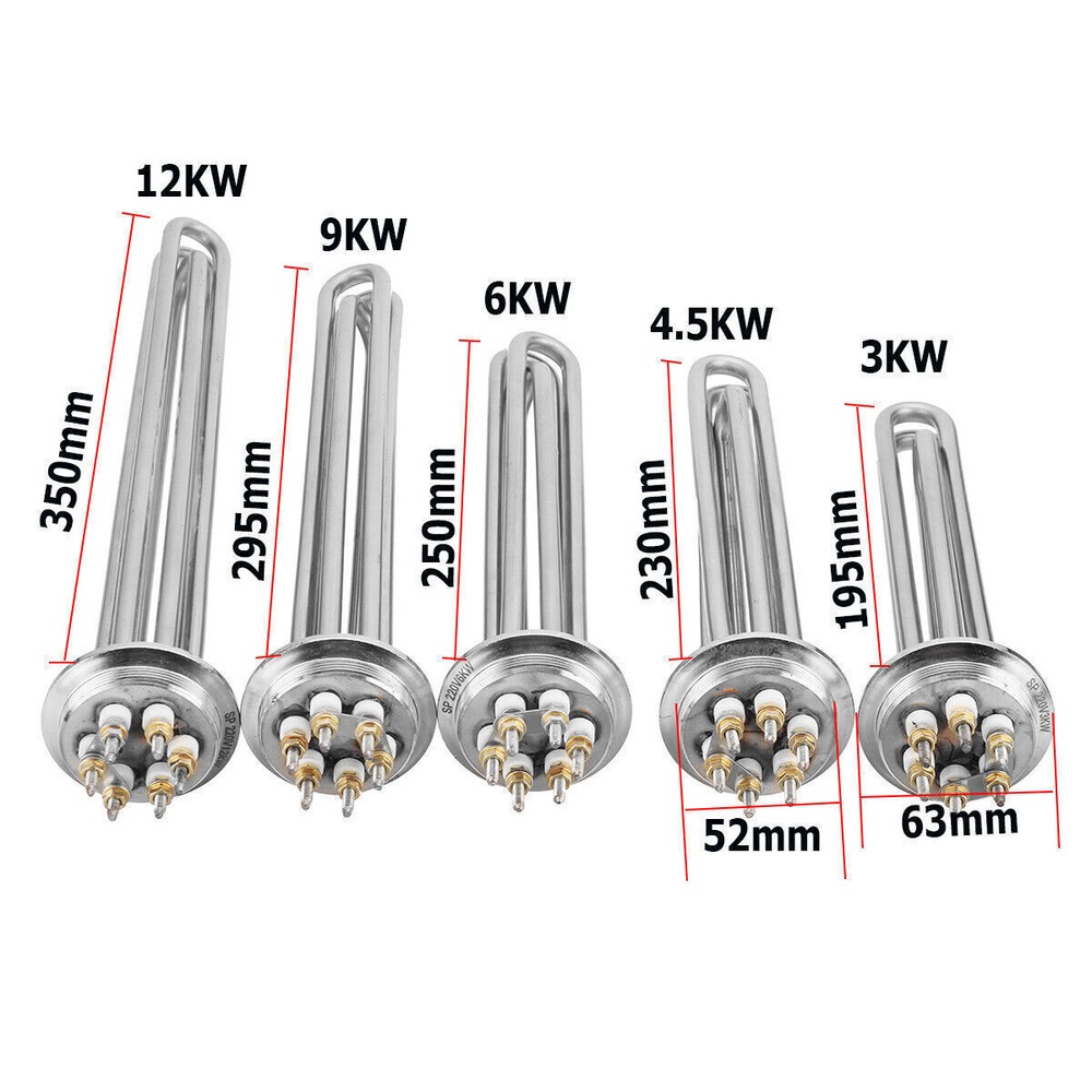 3/4.5/6/9/12KW 220V Suspension Water Heater Boiler Electric Tube Heating Element