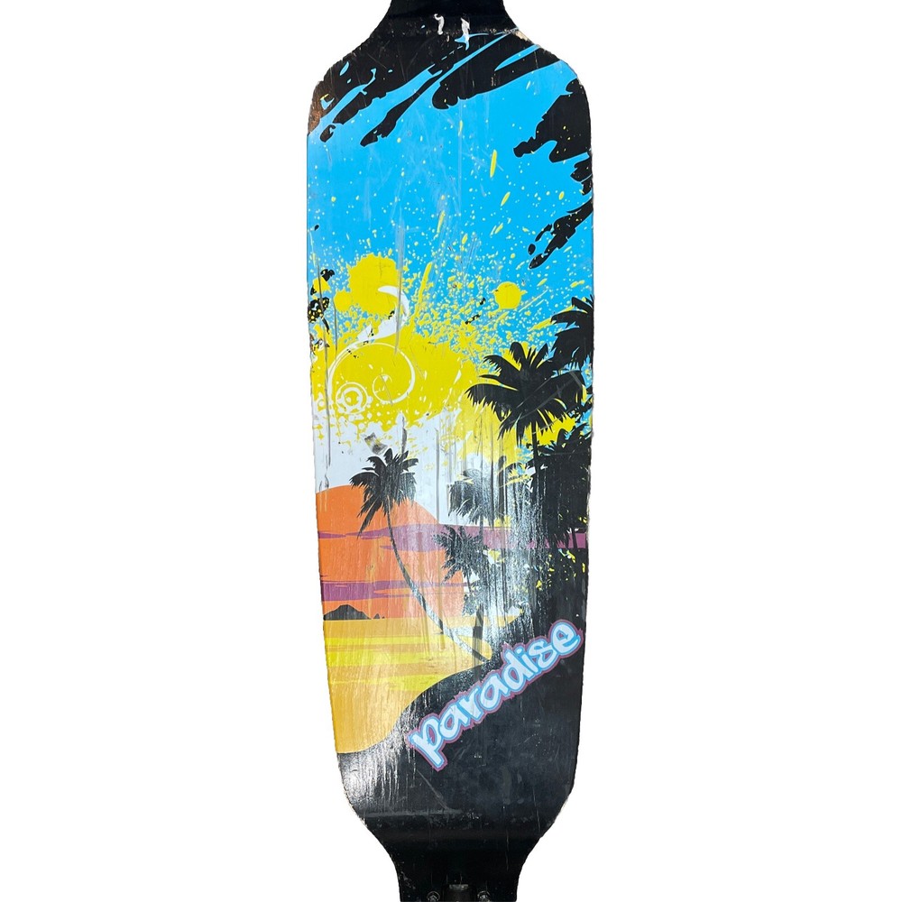 Tropical Paradise Drop through Longboard Palm Tree Ocean 10” 40”