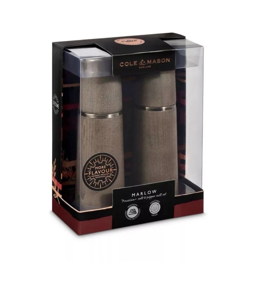 Cole & Mason 7 in. Marlow Grey Beech Salt & Pepper Mill Set