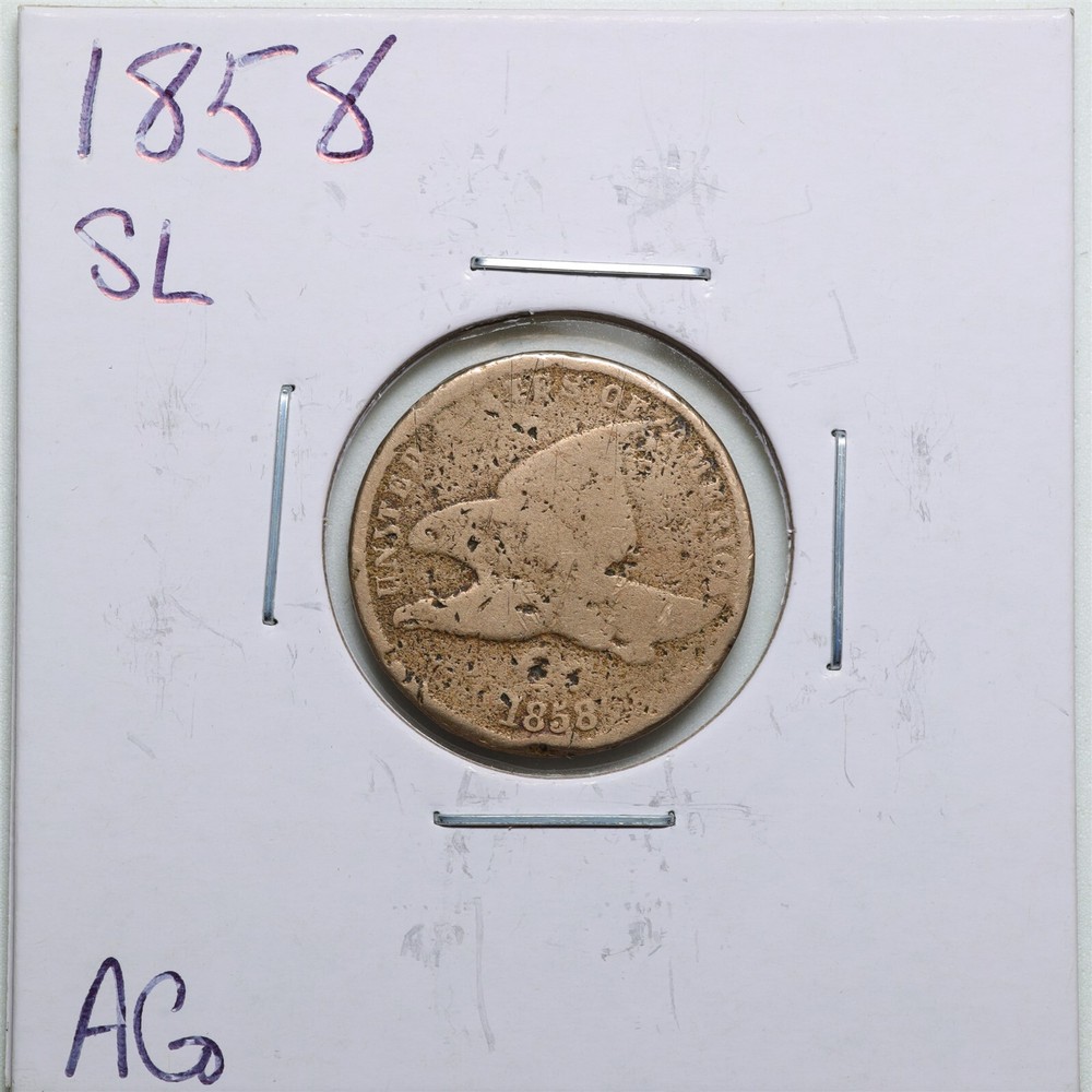 1858 Small Letters 1C Flying Eagle Cent in AG Condition #3940