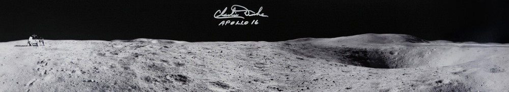 Apollo 16 Charlie Duke signed Panorama-Autograph-NASA