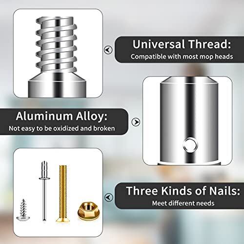 2 Pack 1 Inch Thread Tip Replacement Repair Kit Extension Pole Adapter Tips