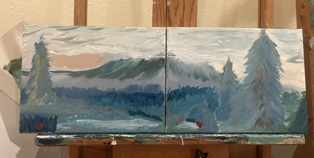 BLESSED#995 12x9 Original Canva Forest Duo Set Abstract Expressionism Impasto