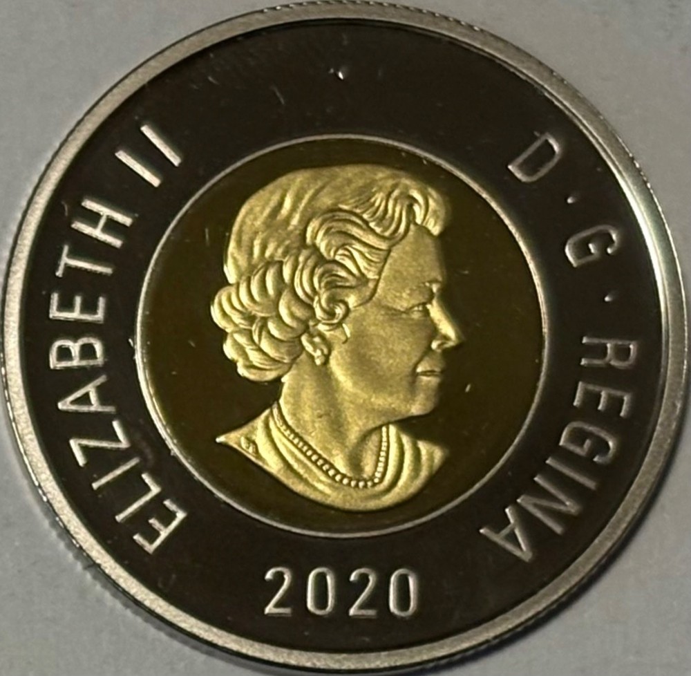 ERROR! PROOF 2020 Canada $2 Dollar Toonie Coin - STRUCK THROUGH THREAD ERRORS!
