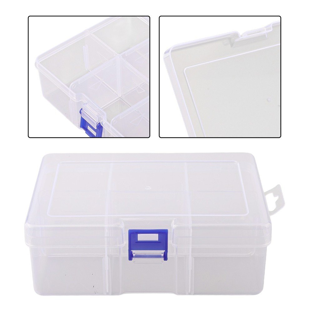 Adjustable 6 Grids Compartment Plastic Storage Box Screw Holder Case Organizer