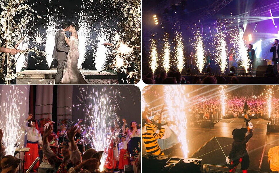 2PCS 700W Cold Spark Machine Firework Stage Effect DMX Wedding with Flight Case