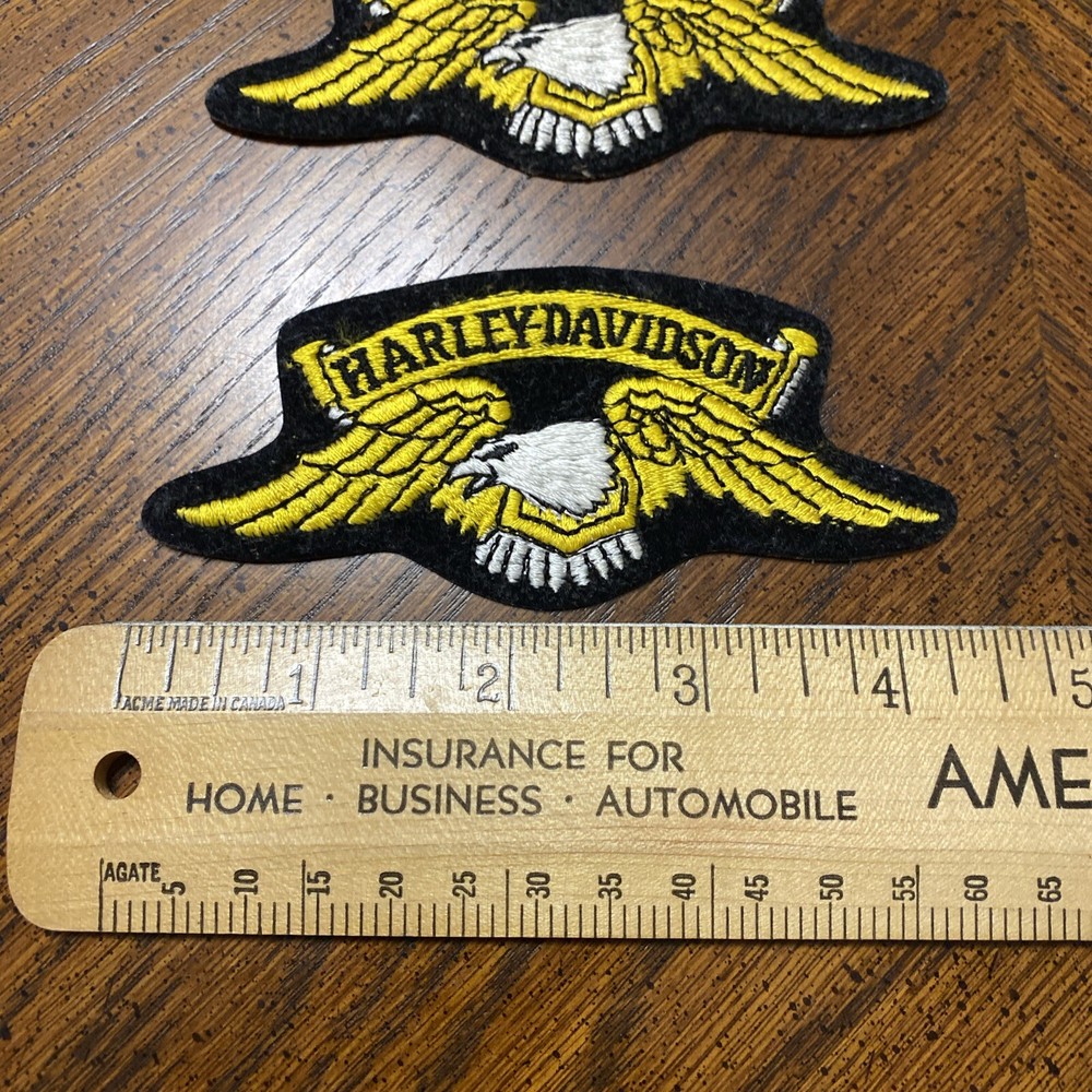Two New Harley Davidson Patches Black Gold Winged Eagle