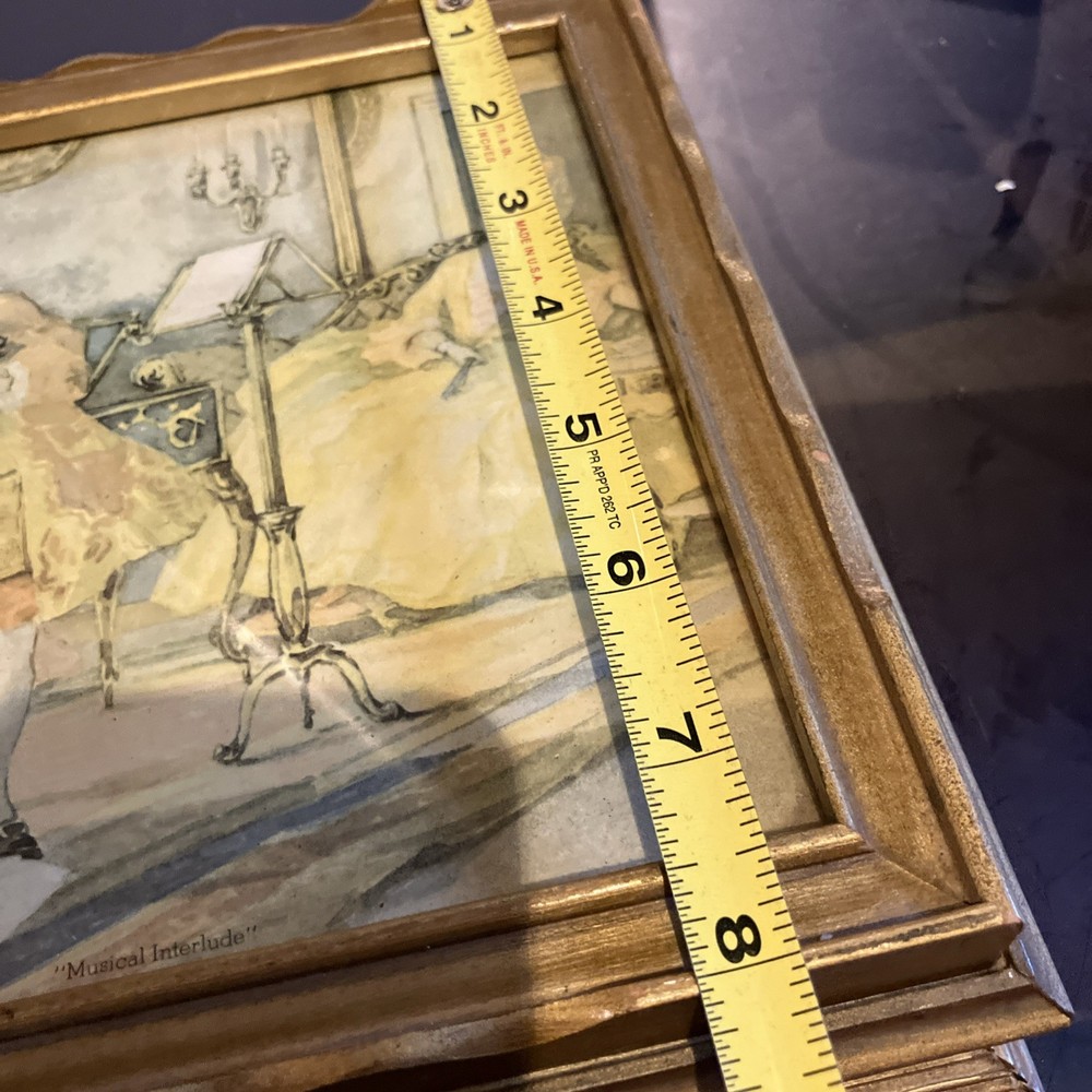 Musical Interlude Picture Mirror Box Vintage
