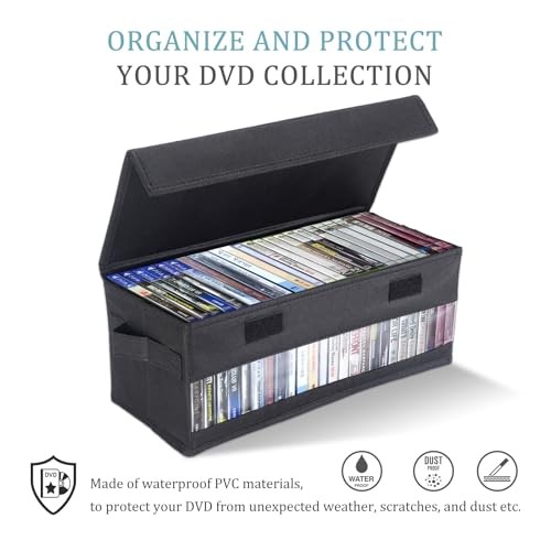 CD Storage Boxes - Pack of 2 CD Cases - 14" x 5.9" x 2 Pack With Visual Window