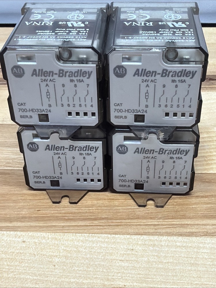 Lot of 4 Allen-Bradley 700-HD33A24 Flange mounted Relay 24V DC Ser B Industrial