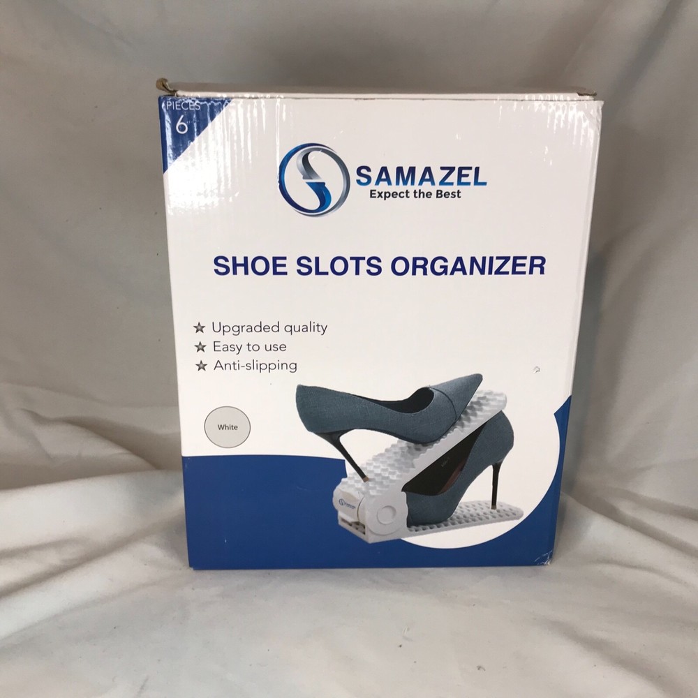 SAMAZEL 6 Pieces 4 Steps Adjustable Plastic Shoe Slots - Shoes Organizer