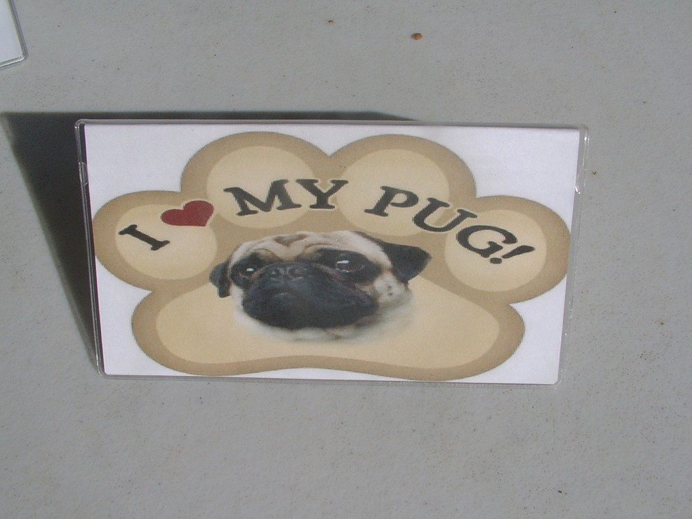 I love my pug Vinyl checkbook cover