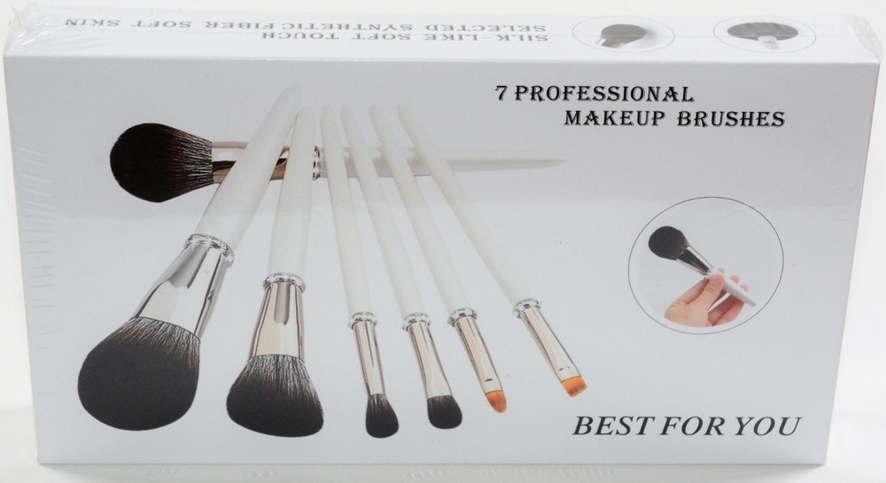 MIKOO-REMEI Professional Makeup Brushes - White - 7 Piece Set - Sealed