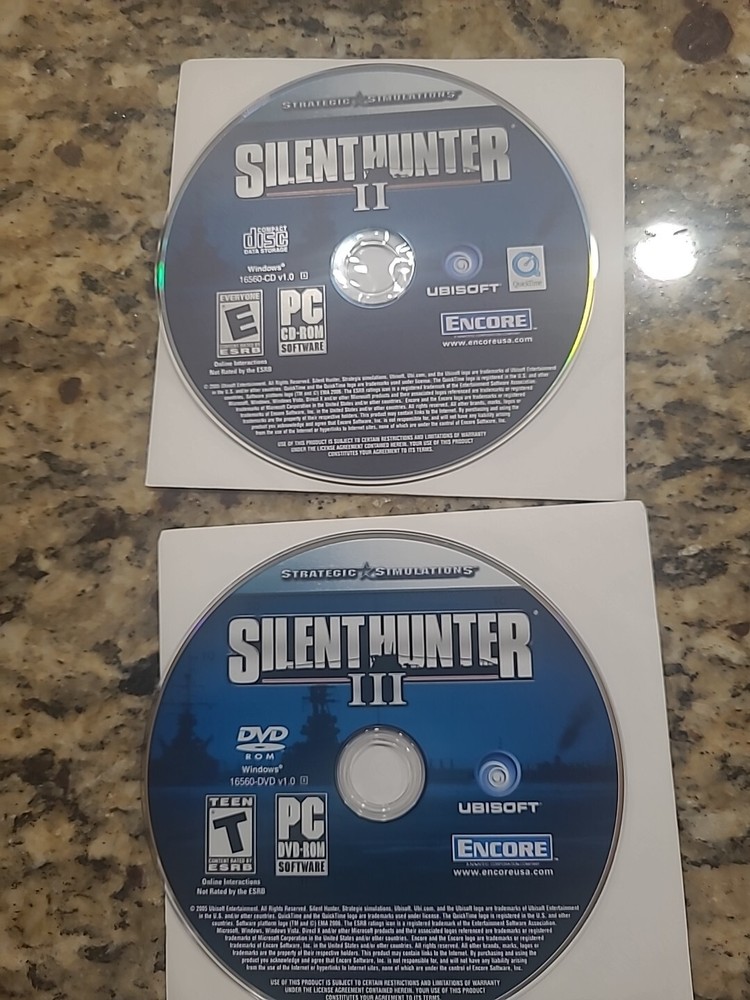 Silent Hunter II/III PC Game DVD/CD-ROM