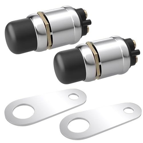 2 PCS Push Button Starter Switch 12V 50A, Waterproof Momentary Start black-2