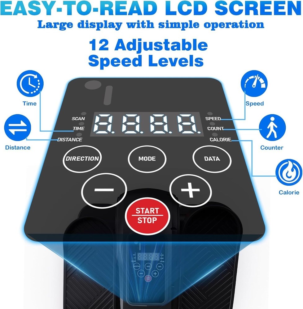 Electric Under-Desk Elliptical Machine 12-Speed Touch Screen Remote Control US
