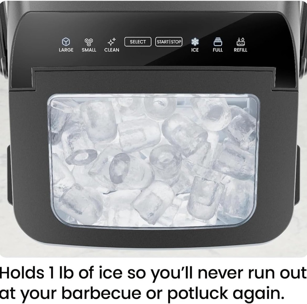 Dual-Size Countertop Ice Maker - Portable Ice Machine with Self-Cleaning Feature