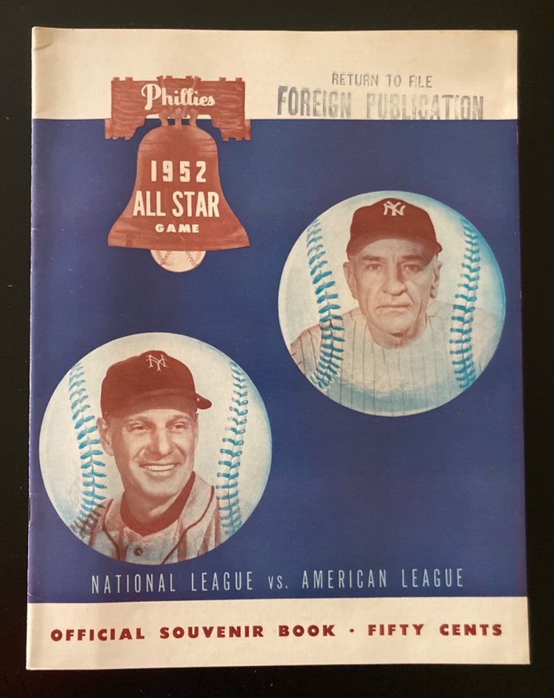 1952 MLB All-Star Game Program - Philadelphia Phillies